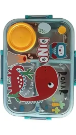KIDZY 3 Grid Lunchbox for Kids | Stainless Steel | Leakproof |