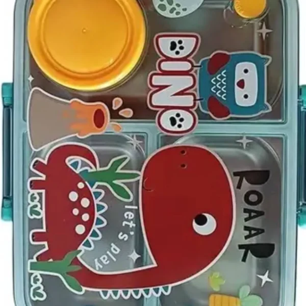 KIDZY 3 Grid Lunchbox for Kids | Stainless Steel | Leakproof |