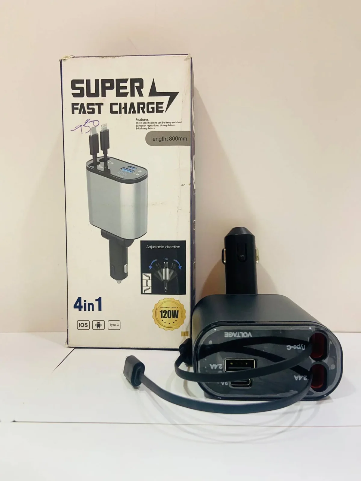 Aimtel Retractable Car Charger,4 in 1 Dual Port Car Phone Charger,PD Fast Charging Car Charger Compatible with iPhone - Image 2