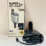 Aimtel Retractable Car Charger,4 in 1 Dual Port Car Phone Charger,PD Fast Charging Car Charger Compatible with iPhone