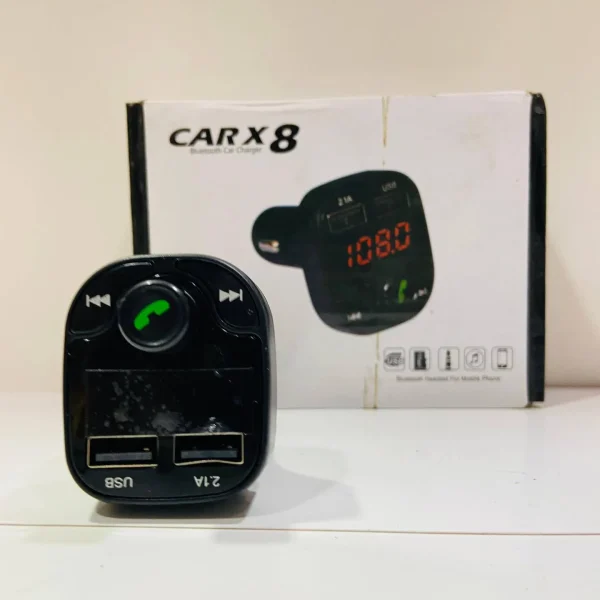 Printme Universal Car Bluetooth- CAR X8 FM Transmitter Car Kit for Hands Free Call Receiver/Stereo Music Player/TF Card/Aux