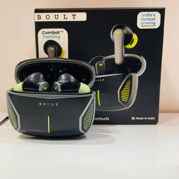 GOBOULT Newly Launched Z20 Gaming Wireless in Ear Earbuds with 50H Playtime, 4 Mics ENC, 45ms Low Latency Gaming, Breathing LEDs, Made in India, 10mm Drivers Bluetooth Ear Buds TWS (Black Metal)