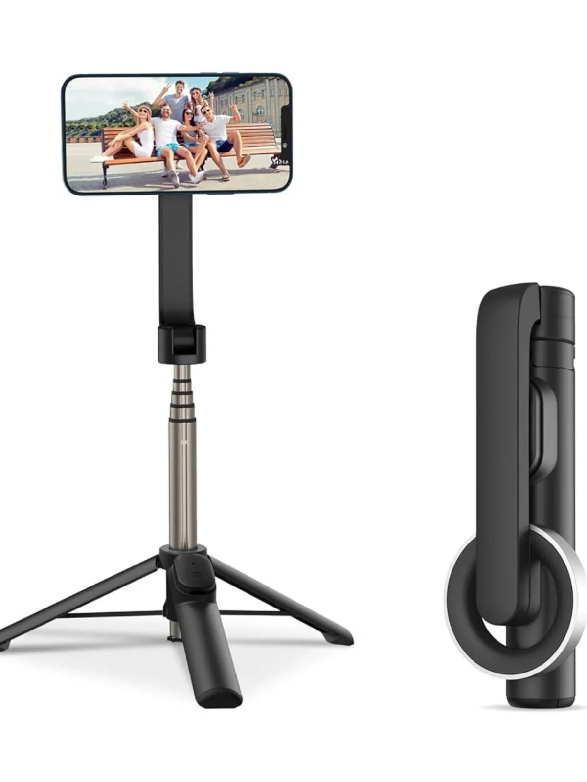 pperfcoo Selfie Stick Magnet, Super Strong Bluetooth Remote Control, Portable Stand, Tripod Mount, Wireless, Selfie Stick, Foldable, 360° Rotation, Shutter Included, Multifunctional, Compact, Easy to - Image 2