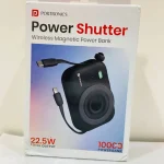Portronics Power Shutter 10000mAh 15W Magnetic Wireless Fast Charging Powerbank with in-Built Type C & 8 Pin Cable, 22.5W Type C PD Output, Type C Bidirectional Port, LED Display (Black)
