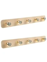 Mobestech Wall Mounted Adhesive Key Holder and Coat Rack Modern Towel Hook for Entryway Five Hook Organizer for Coats Towels and Scarves Stylish and Design Beige