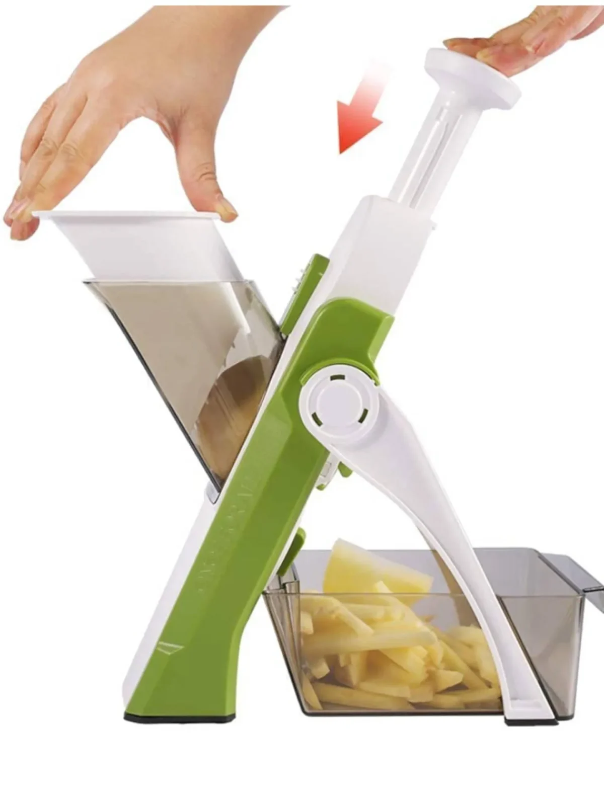 Mandoline Chopper for Kitchen, Stainless Steel Vegetable Chopper/Slicer Onion Cutter with Spring Slicer Safety Holder Ideal for Multipurpose Vegetable Cutter with Storage Box - Image 2