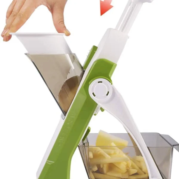 Mandoline Chopper for Kitchen, Stainless Steel Vegetable Chopper/Slicer Onion Cutter with Spring Slicer Safety Holder Ideal for Multipurpose Vegetable Cutter with Storage Box