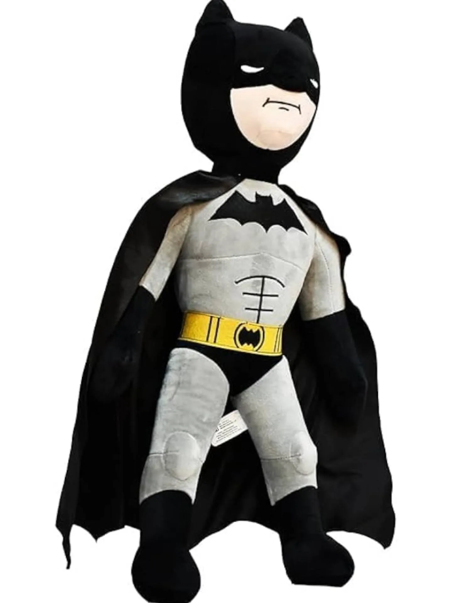 InShot_20250818_133020193 Mirada Cute Grey Grey Batman Soft Toy| Ideal Gift for Boys/Kids | Stuffed Plush DC - Image 1