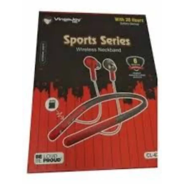 Wireless Earphone |Sports Enjoy | The Wonderful Music Life | Powerful Bass | 4-5 Hrs Playtime, Lightweight Ergonomic Neckband (Red)