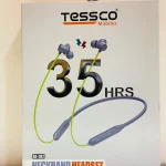 Tessco Wireless Neckband Earphones, 65 Hours Battery Life, Magnetic Auto Connect,