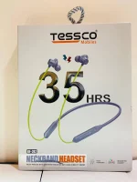 Tessco Wireless Neckband Earphones, 65 Hours Battery Life, Magnetic Auto Connect,