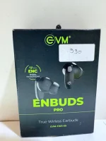 EVM EnBuds Pro TWS - 44 Hours Playtime - True Wireless Earbuds with ENC & Quad Mics - Type C Charging Port - 13mm Speakers, 500 mAh Battery & BT 5.3-1 Year Warranty (EVM-TWS-05-P) (Black)