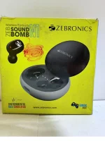 ZEBRONICS Zeb-Sound Bomb 1 TWS Earbuds with BT5.0, Up to 12H Playback, Touch Controls, Voice Assistant, Splash Proof with Type C Portable Charging Case (Black)