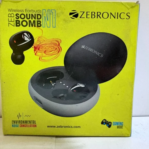 ZEBRONICS Zeb-Sound Bomb 1 TWS Earbuds with BT5.0, Up to 12H Playback, Touch Controls, Voice Assistant, Splash Proof with Type C Portable Charging Case (Black)