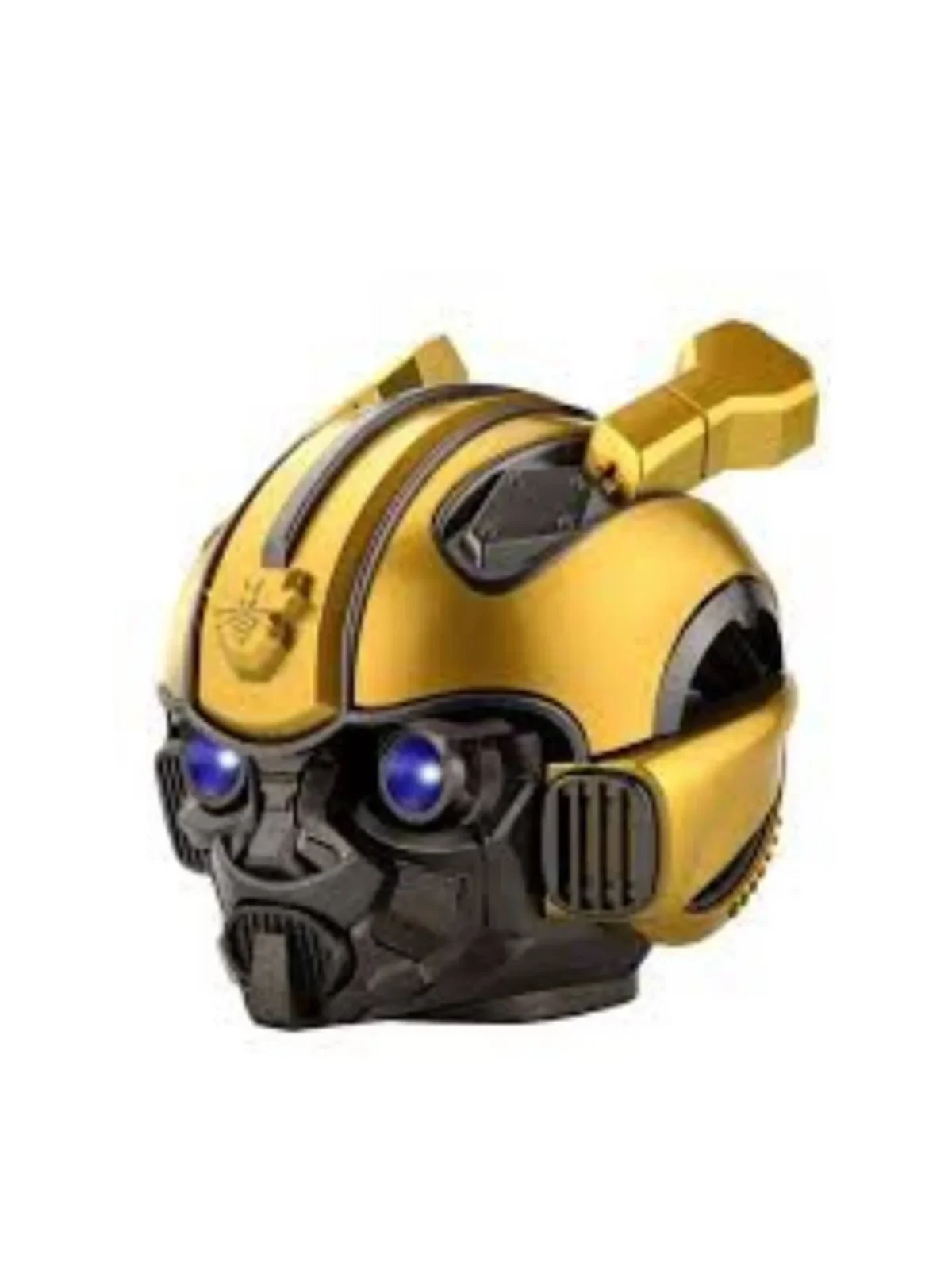 Bumblebee Helmet Portable Wireless Bluetooth Dual Built-in Speaker with Blue Eyes Effect Classic Style - Image 2